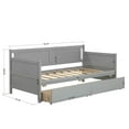 thumbnail image 4 of Bellemave Twin Size Daybed with Storage Drawers, Wood Sofa Bed Frame Twin Size, Corner Daybed for Living Room, Bedroom and Guest Room (Gray）, 4 of 8