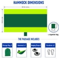 thumbnail image 2 of Portable Hammock, Lightweight Camping Hammock with Stainless Steel Clips & Tree Straps - Compact Travel Hammock for Hiking, Backpacking & Backyard (Green), 2 of 6