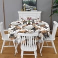 thumbnail image 2 of Cute Doberman and Dog Footprint Round Tablecloth 60"x60",Wrinkle Wipeable Table Cloth for Kitchen Dining Room Picnic Patio Party, 2 of 6