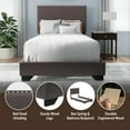 thumbnail image 4 of Willow Nailhead Trim Upholstered Twin Bed, Charcoal, 4 of 19
