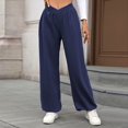 thumbnail image 5 of Gyexs Barrel Sweatpants Women Elastic High Waist Baggy Pants Loose Wide Leg Palazzo Trousers Womens Clothes, Navy, Size XL, 5 of 8