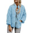 thumbnail image 1 of REDHOTYPE Women's Button Long Sleeve Brushed Jacket Coats with Pockets, 1 of 5
