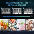 thumbnail image 4 of HOMCOM Ice Maker with Scoop Basket 26lbs/24Hrs 2 Bullet Ice Sizes, Black, 4 of 9