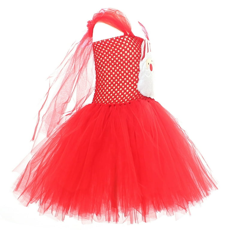 Mercatoo Kid Toddler Girl Christmas Puffy Tutu Dress Santa Xmas Pageant Gown  Princess Sleeveless ancy Prty osplay Dress - Walmart.com