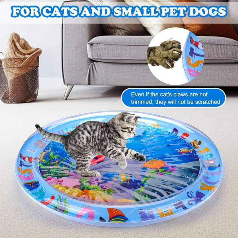 Cat Water Mat for Cats Upgraded Thicken Unbreakable Cat Splash Play Mat Cat Water Play Mat for Indoor Cats Interactive Cat Toys for Self Play Walmart