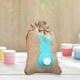 thumbnail image 5 of Easter Bunny Decor Drawstring Burlap Bag 4x5.5inch for Kids Birthday Party Accessory Durable Lightweight Easily Open or Close Washable Green, 5 of 8