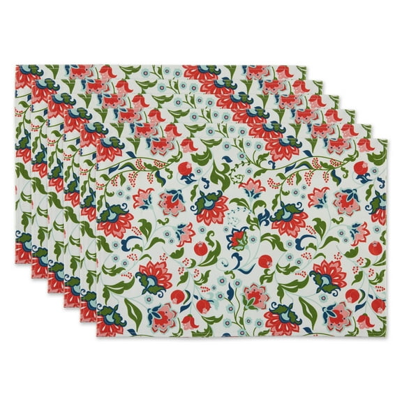 DII Multi-Color Garden Floral Print Outdoor Placemat (Set of 6) 13x19
