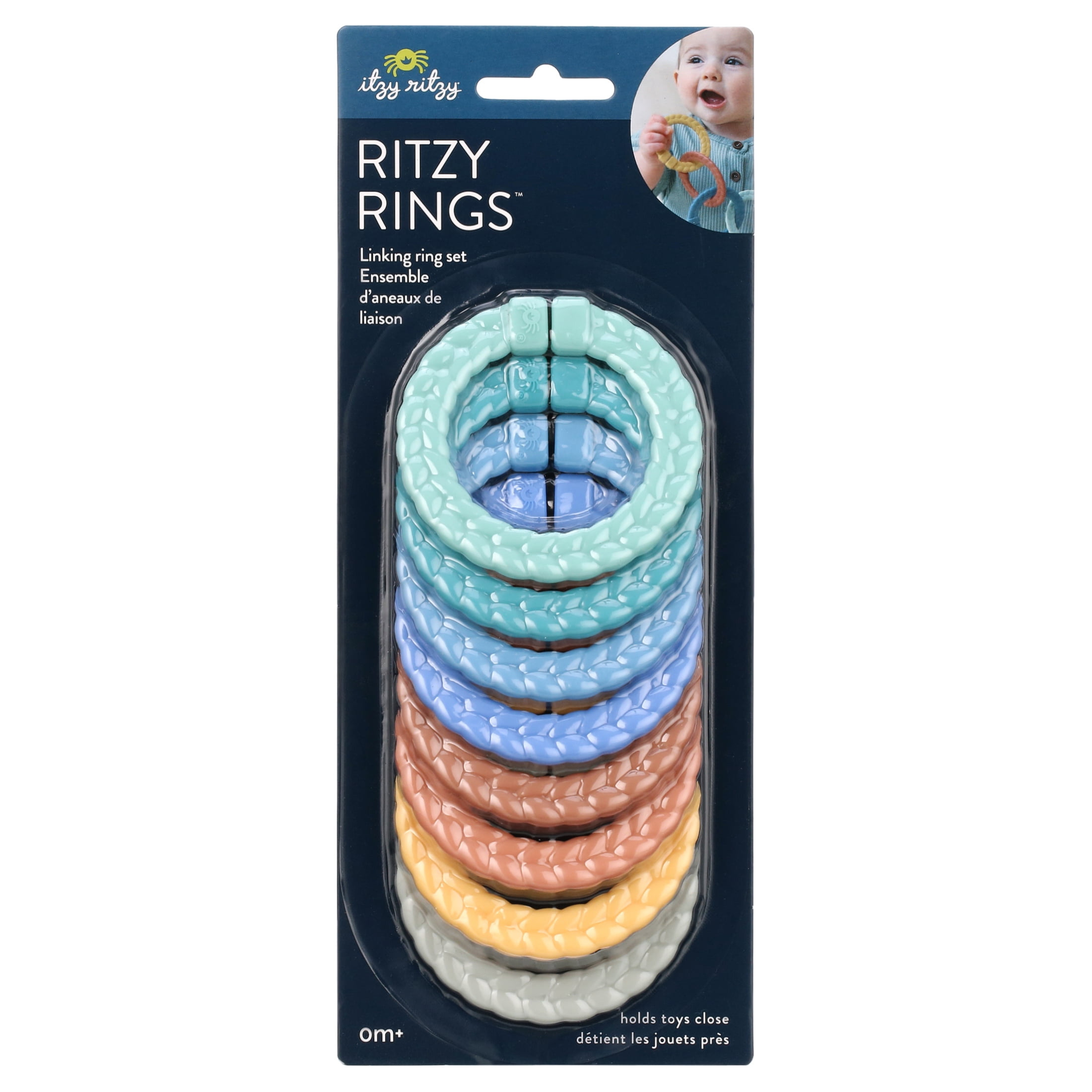 Itzy Ritzy Unisex Linking Ring Teether Set - Desert Multi Color