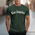 thumbnail image 2 of UVEASISHA Mens Fashion T-Shirts Short Sleeve Cotton Blend Lightweight Workout Shirts Crew Neck Casual Letter Print Graphic Tees Army Green M, 2 of 6