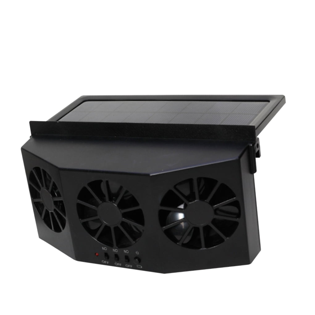 Car Exhaust Fan Solar Powered Vehicle Window Air Vent Fan Auto Radiator  Ventilation, Black - Walmart.com