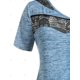 thumbnail image 3 of Tinte de talla grande Inserción de encaje de tinte Cola de hombro frío Rosegal Camisetas tallas grandes, 3 of 5