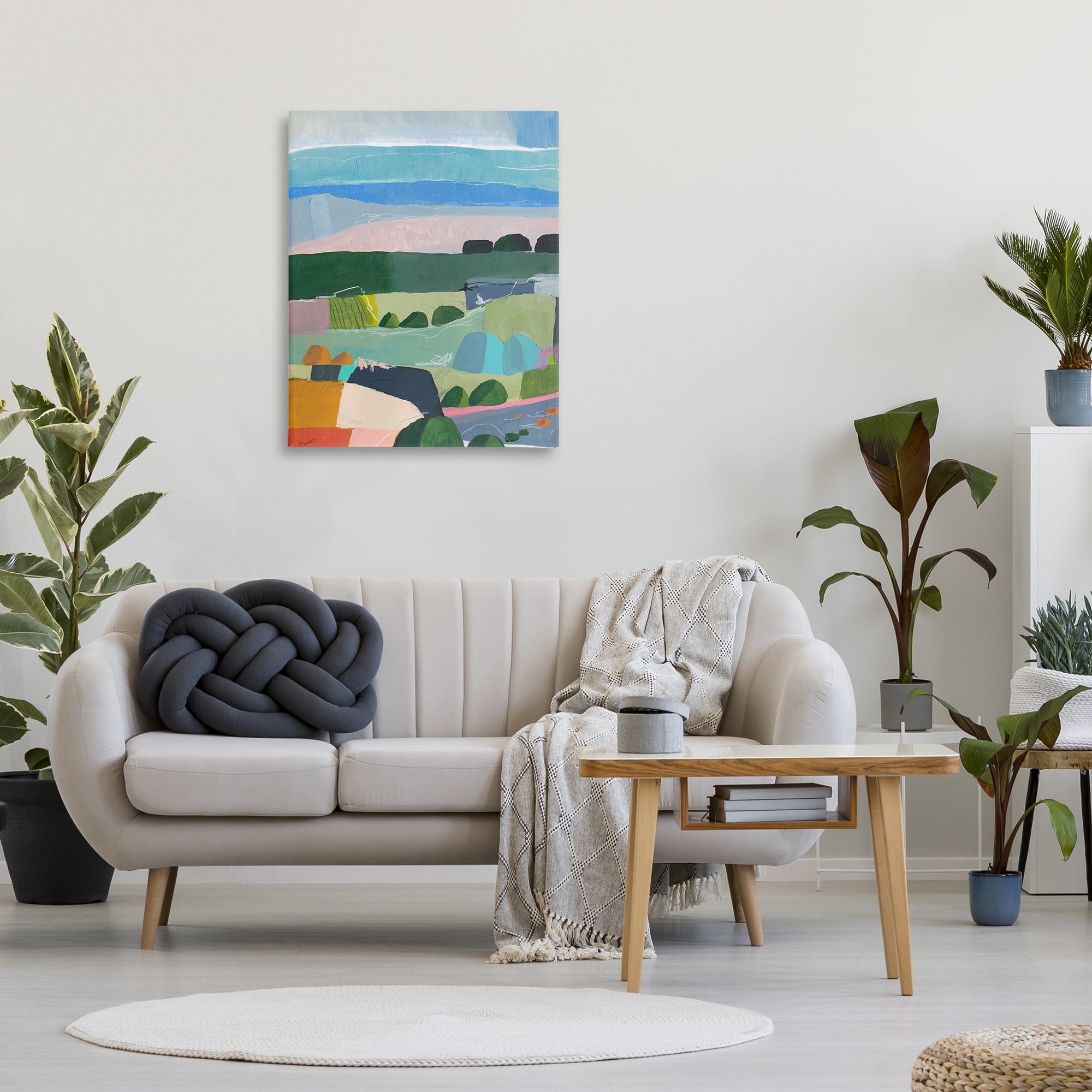 Stupell Industries Soft Abstract Landscape Landscape Painting Gallery Wrapped Canvas Art Print Wall Art, 30 x 40