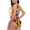 thumbnail image 4 of Honeii Daisy Sunflower Lazy Cat for women's one-piece swimsuit featuring a chic one-shoulder design experience elegance and style in the water-X-Large, 4 of 6