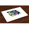 thumbnail image 1 of Ambesonne English Bulldog Place Mats Set of 4, Dog Portrait, Standard Size, Multicolor, 1 of 4