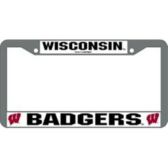 Wisconsin Badgers License Plate Frame Chrome
