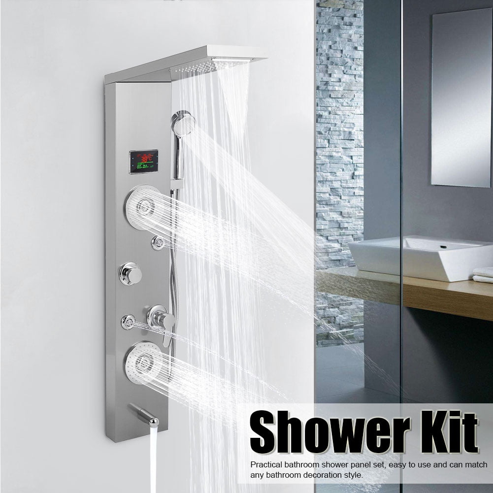 New 66" Thermostatic Hot Shower Panel Tower Column Bathing Massaging Jet System 