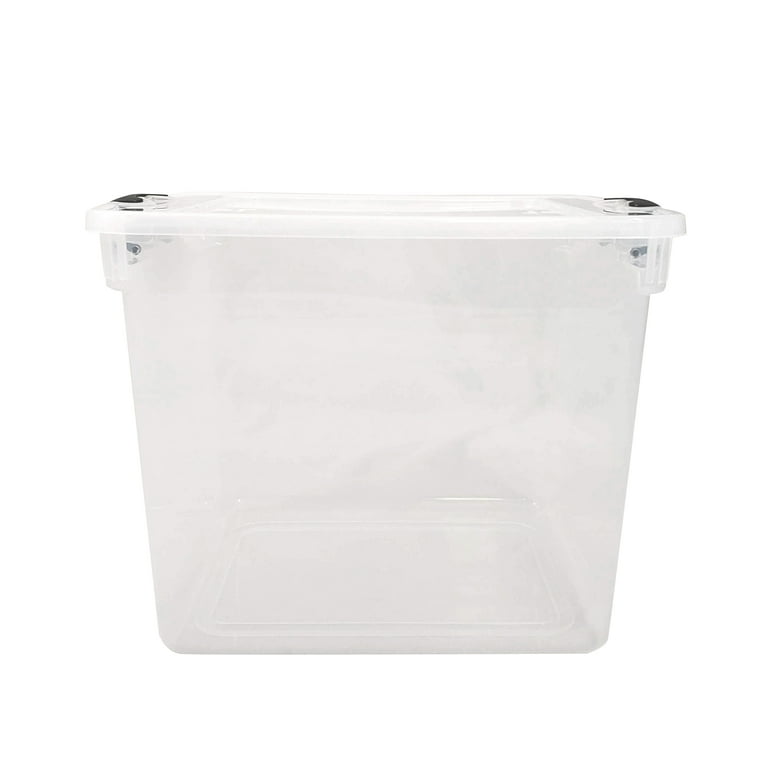 HOMZ 31 qt. Heavy Duty Clear Plastic Stackable Storage Containers (12-Pack)  3 x 3430CLRDC.04 - The Home Depot