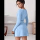 thumbnail image 3 of Vestido de Escote Cuadrado Azul Talla S, 3 of 7
