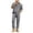 #04-Grey, variant on Men's 2 Piece Cargo Set Short Sleeve Button Down Shirt with Pockets and Casual Trousers Workwear Outfit