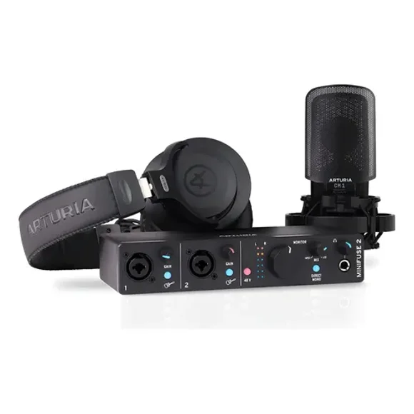 Set De Grabacion Interfaz De Audio Arturia Minifuse 2 Negro Negro