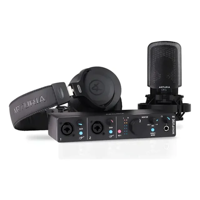 Set De Grabacion Interfaz De Audio Arturia Minifuse 2 Negro Negro