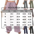 thumbnail image 3 of Wide Leg Linen Pants for Women Casual Drawstring Palazzo Pants Summer Vacation Beach Flowy Trousers with Pockets, L, 3 of 7