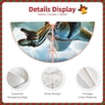 thumbnail image 4 of Daiia Lake Forest Dinosaur A Drawing Merry Christmas Tree Skirt , Xmas Large Lace-up Tree Skirt, Santa Snowflakes Rustic Home Decorations New Year Party Farmhouse Decor-30", 4 of 7