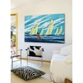 thumbnail image 3 of "Yellow Sailboats" Painting Print on Wrapped Canvas, 3 of 7
