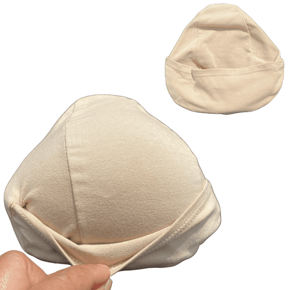 BIMEI 1 Pair Cotton Protect Pocket for Mastectomy Silicone Breast Forms New Cover Bags for Prosthesis Artificial Fake Boobs,Triangular,Beige,L