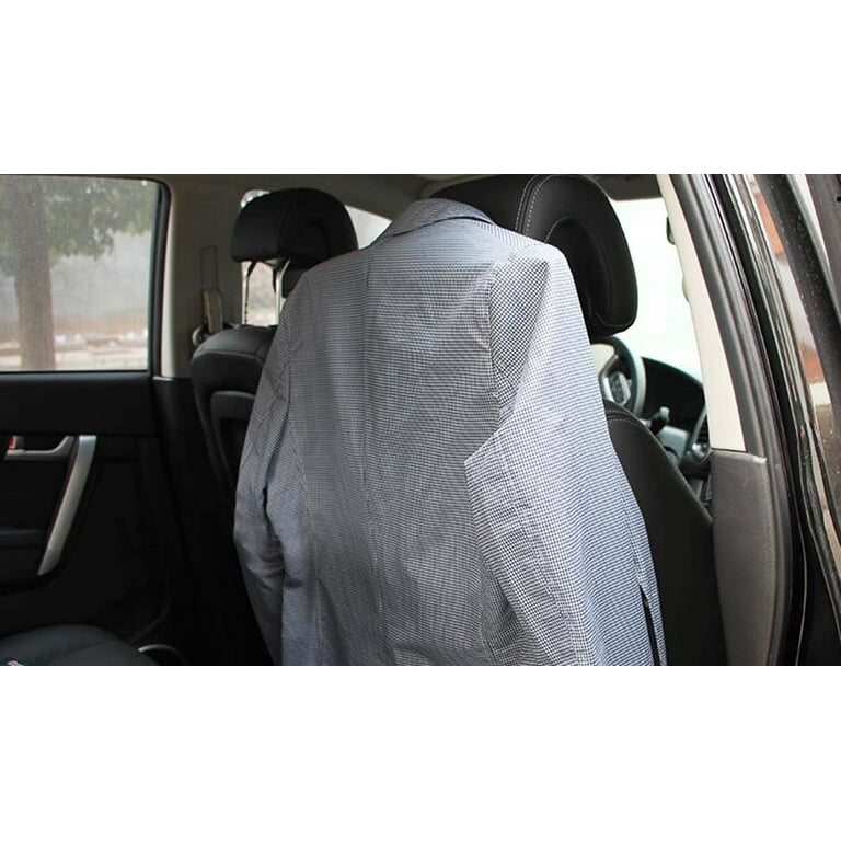 Metal car hanger headrest clothes holder travel vehicle jacket suit coat hanger with headrest restraint rods hotsell
