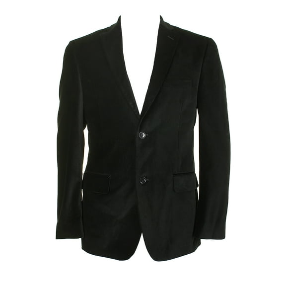 Alfani Mens Hunter Green Velvet Slim Fit Single Breasted Notched Lapel Blazer 38R