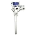 thumbnail image 3 of 1.05 ctw Claddagh Anniversary Ring for Women | Heart Cut Simulated Tanzanite | Hyperallergenic Solid 18K White Gold, 3 of 5