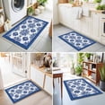 thumbnail image 4 of Entryway Rug 2'x3', Boho Blue Southwest Kitchen Runner Rugs Non-Slip Carpet Mats, Ethnic Western Geometric Abstract Bedside Rugs Runners Washable Floor Carpet for Bathroom Laundry Room, 4 of 8
