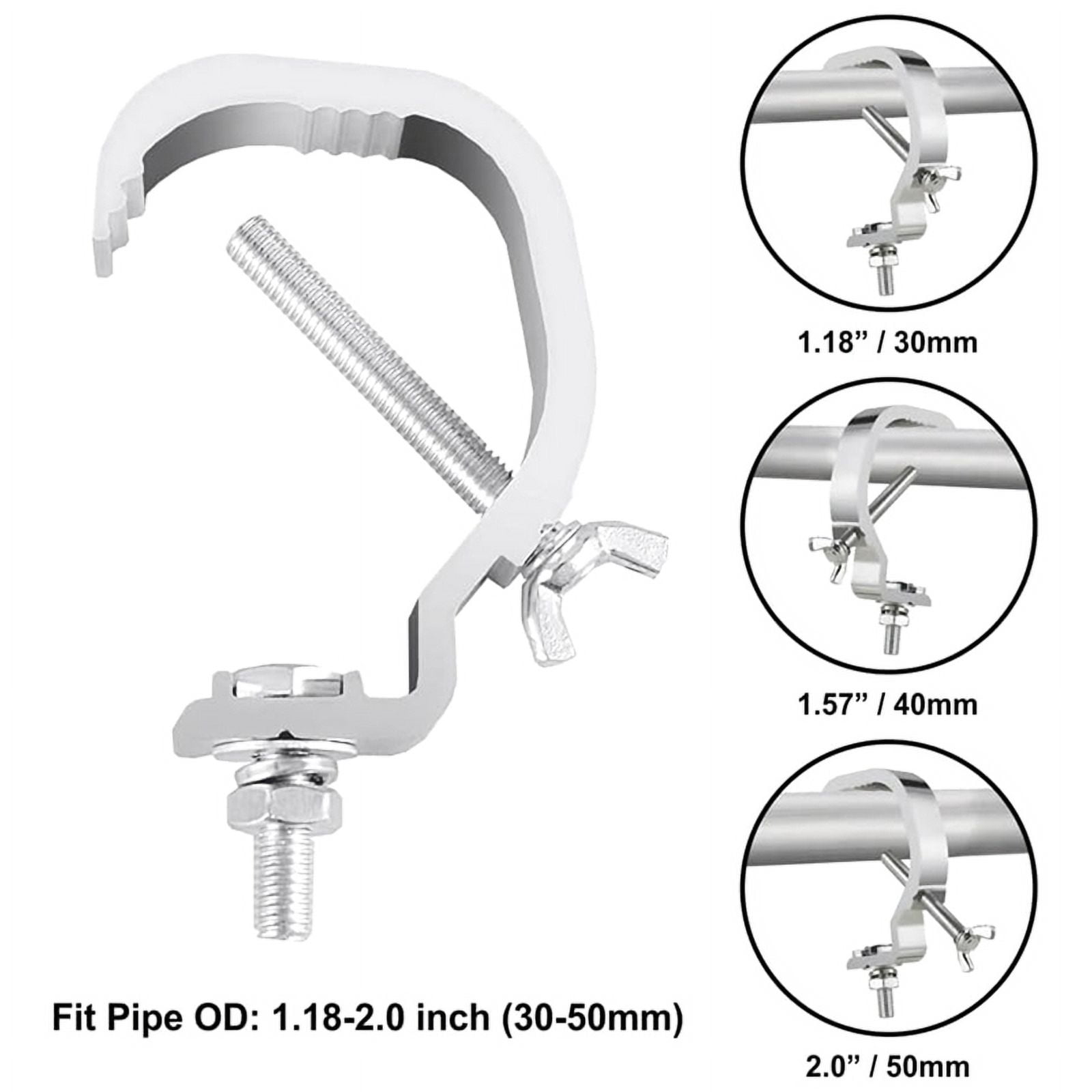 Truss C Clamp 1.18-2 Inch,10 Pack Stage Lights Truss Clamps,Fit for 30-50mm OD Tube, Load 55LB C Clamp for DJ Lighting