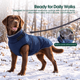 thumbnail image 5 of Kuoser Dog Winter Waterproof & Windproof Coat, Reflective Fleece Vest with Adjustable Buckle & Leash Hole for Small Dogs, Navy-Blue, XS, 5 of 8
