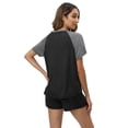 thumbnail image 6 of WBQ Womens Short Sleeve Pajama Set 2 Piece Outfits Crewneck Top and Shorts Soft Comfy Loungewear Sleepwear, 6 of 8
