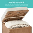 thumbnail image 4 of JJUN Set of 2 Wicker Ottomans, Multipurpose Outdoor Furniture for Patio, Backyard, Additional Seating, Footrest, Side Table w/Storage, Removable Cushions - Natural/Ivory, 4 of 17