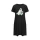 thumbnail image 4 of Camisón corto de talla grande para mujer, camisón de manga corta con estampado de pecho a la moda, camisón para mujer, 4 of 4