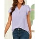 thumbnail image 4 of Blusa de manga corta, blusa de manga corta de jacquard Blusa de manga corta de jacquard Blusa de jacquard con cuello en V Resistente y duradera, 4 of 6