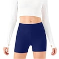 thumbnail image 4 of CPNG Girls Yoga Shorts Sports Cycling Leggings Dance Biker Cartwheel Shorts Solid Color High Waisted Tight Shorts(Navy,11-12 Years), 4 of 5