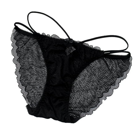 

Hesxuno Womens Fashion Lace Low Waist Transparent Sexy Hollow Mesh Cotton Underpants
