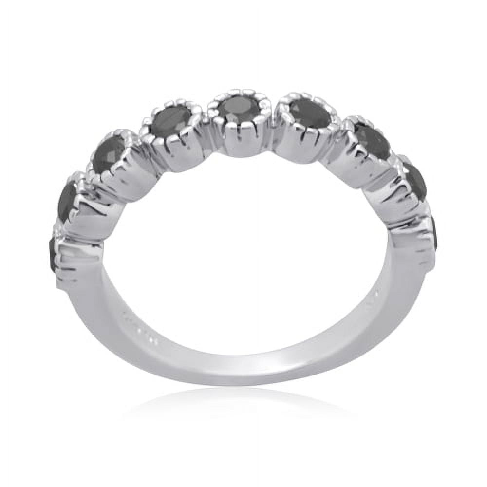 14K White Gold 0.75 CTTW Black Diamond Ring