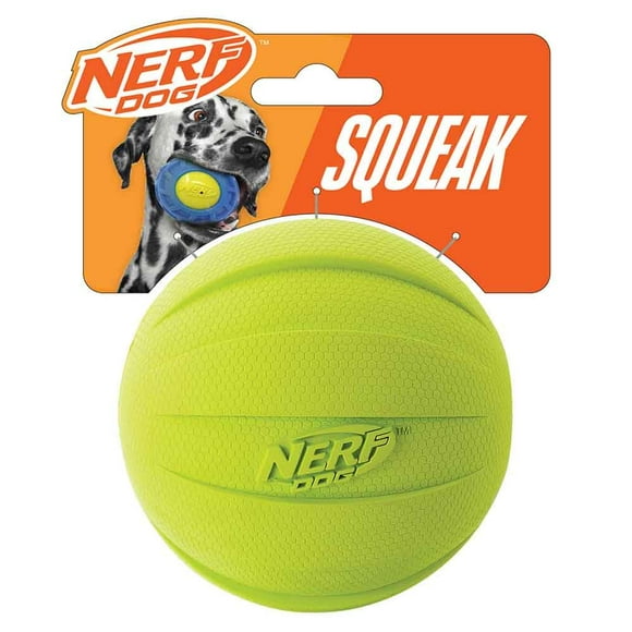 Pelota de goma para perros Nerf Dog con chirriador de 10 cm de diámetro Verde Nerf Dog Nerf Dog