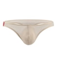 thumbnail image 1 of Calzoncillos breves de seda helada para hombres Cintura baja U Tanga convexa Ropa interior sólida Color de la piel, 1 of 5