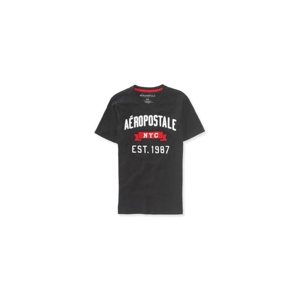 Aeropostale NYC - Camiseta gráfica para hombre, color negro, pequeña Aeropostale Camiseta gráfica