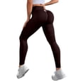 thumbnail image 3 of TGPMGRZ Scrunch Workout Leggings for Women High Waisted Lifting V Back Waist Seamless Gym Yoga Leggings Coffee Size M, 3 of 9