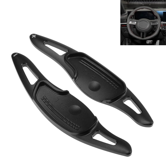 Unique Bargains Black Aluminum Alloy Steering Wheel Paddles Shift Extensions Interior Accessories for Hyundai Sonata 2024-2025 for Hyundai Sonata Hybrid 2024-2025