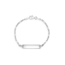 6" Identification Bracelet Kids / Girls Bracelet Rondel Link - Sterling Silver