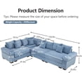thumbnail image 2 of 117''x79'' Oversized Cloud Modular Sectional Sofa|Convertible Corduroy L Shaped Couch|Deep Seat|Extra-Wide Armrests|Ergonomic Design|Easy Assembly|for Living Room,Apartment,Office - Blue, 2 of 9