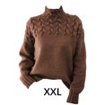 thumbnail image 4 of Jumpingount Suéter de mujer cuello medio alto Color sólido manga larga elástico chica pulóver clima frío Tops Casual interior moda vestir Prendas para la parte del cuerpo Caqui XXL Jumpingount AP013959-05, 4 of 6